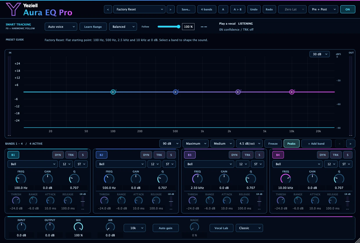 Aura EQ Pro, interfaz original
