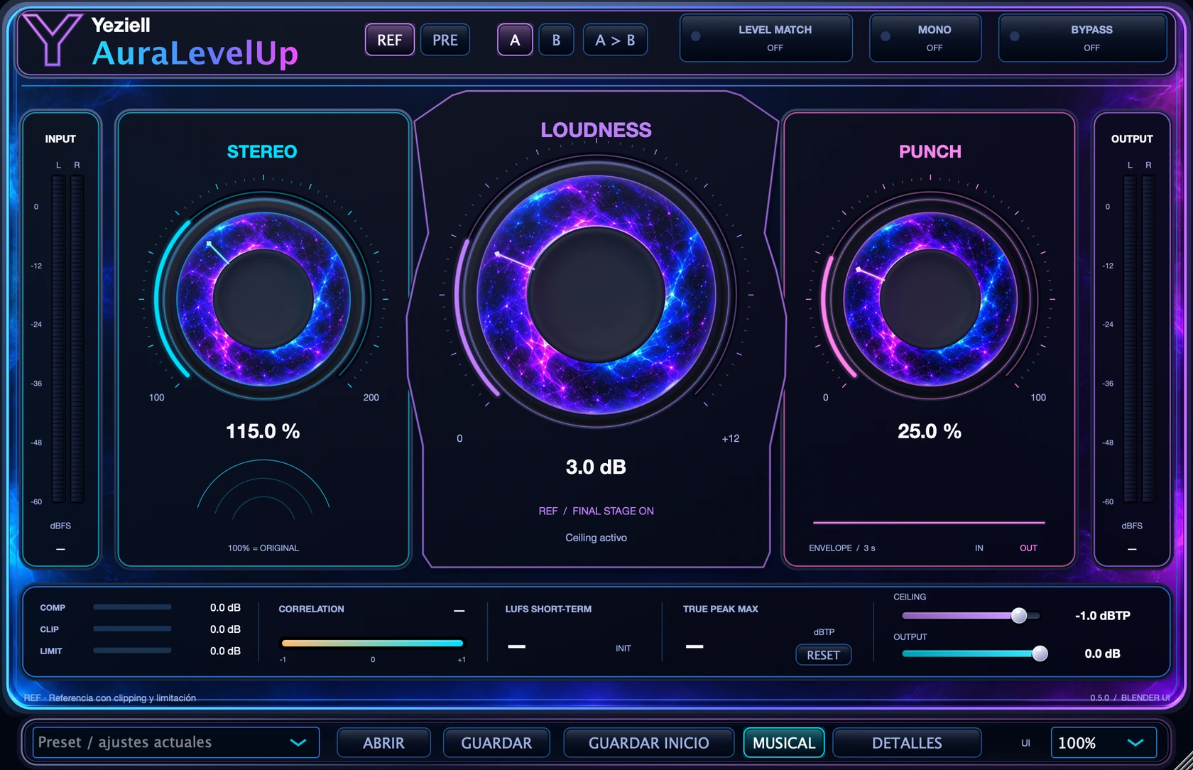 Interfaz de LevelUp